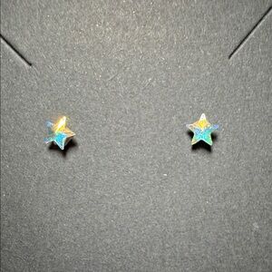Star Shaped Iridescent Earrings